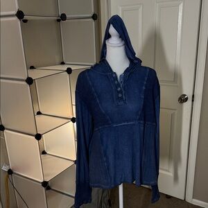 POL Light Blue Casual Hoodie